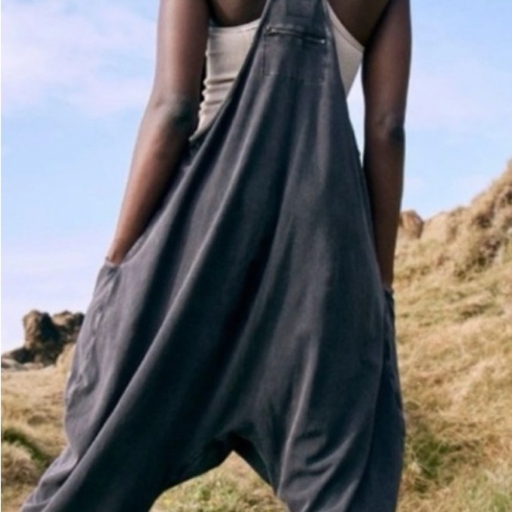 NWOT Free People Movement Hot Shot Onesie in Washed Black Size L - Picture 2 of 4